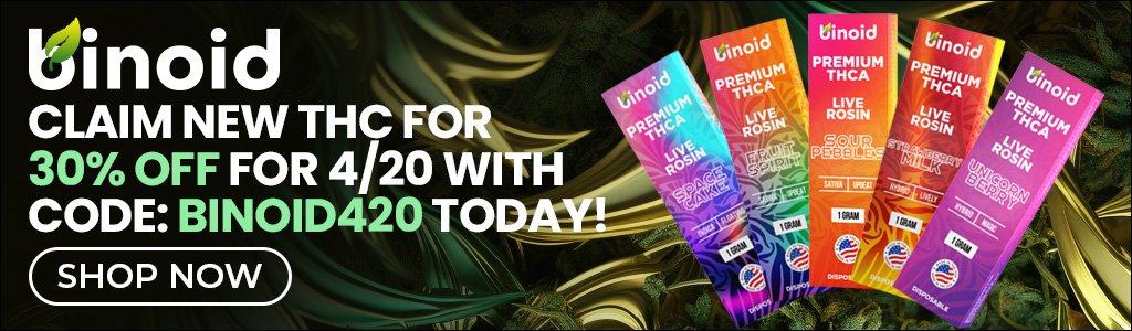 Binoid 4-20 Spring CBD Sale 2024 - 30% off sitewide